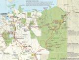 Tour route map for the Kakadu in the Wet! tour. Numbers show the location for each night.  (photo copyright Tourism NT)