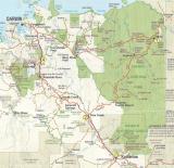 Route map for the Northern Exposure tour. Numbers show where we spend each night.  (photo copyright Tourism NT)