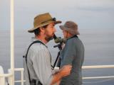 Rohan Clarke and George Swann on the top deck, looking out for seabirds on the Ashmore trip  (photo copyright Mike Jarvis)