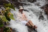 Ashley Maple, my website provider, relaxing at Buley Rockholes, Litchfield National Park  (photo copyright Mike Jarvis)