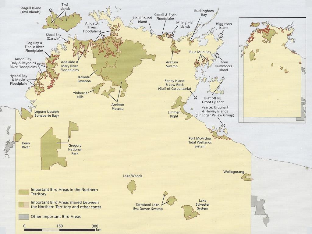 Northern Territory Important Bird Area map  (photo copyright Birdlife Australia)
