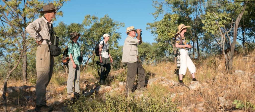 Group birding in savannah woodland near Timber Creek  (photo copyright Marg Lacey)